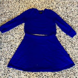 2 Piece Blue Sweater Dress (L) Junior